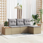 Tuinset poly rattan 4-delig beige 239x117x85 cm