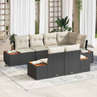Tuinset poly rattan 7 personen zwart modulair