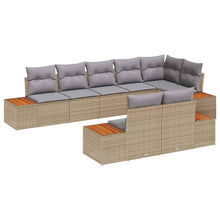 Tuinbankenset met kussen 8 pcs Beige Poly riet