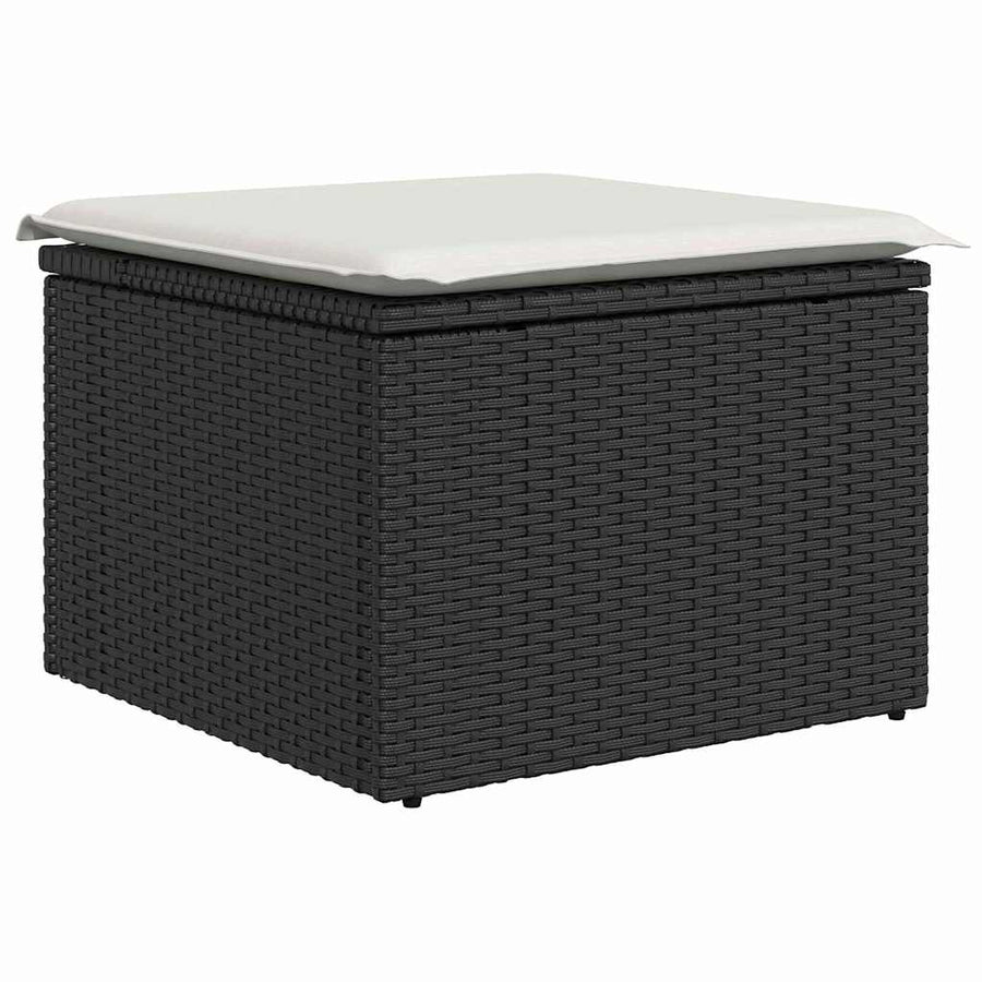 Tuin Sofa Set met kussen 7 pcs Zwart poly rattan