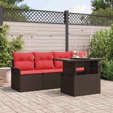 Tuin Sofa Set met kussen 5 pcs Bruin poly rattan
