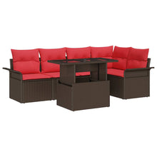 Tuin Sofa Set met kussen 6 pcs Bruin Poly riet