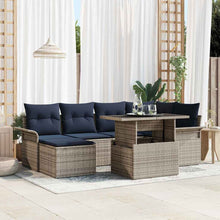 Tuin Sofa Set met kussen 7 pcs Grijs poly rattan
