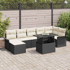 Tuinset poly rotan zwart 7 zitplaatsen modulair