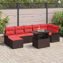Tuin Sofa Set met kussen 8 pcs Bruin poly rattan