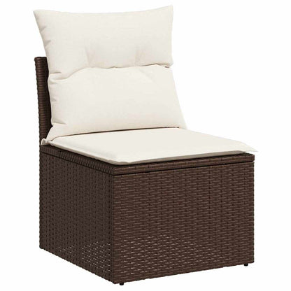Tuin Sofa Set met kussen 5 pcs Bruin Poly riet