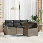 Loungeset poly riet grijs 4 personen
