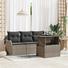 Tuin Sofa Set met kussen 5 pcs Grijs Poly riet