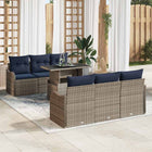 Tuinset 7-delig grijs poly rattan
