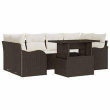 Tuin Sofa Set met kussen 7 pcs Bruin Poly riet