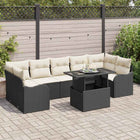 Garden Sofa Set with Cushions 8 pcs Black Poly Rattan