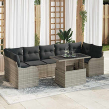 Tuin Sofa Set met kussen 8 pcs Lichtgrijs Poly riet