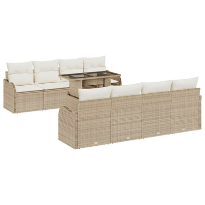 Tuin Sofa Set met kussen 7 pcs Beige poly rattan