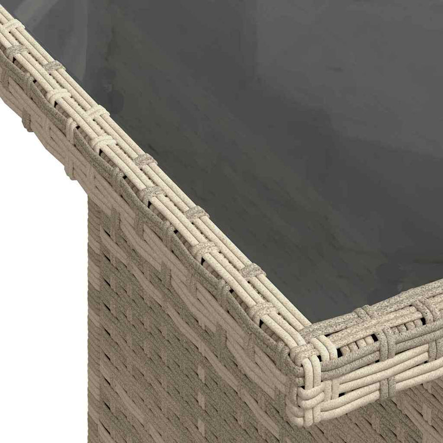 Tuin Sofa Set met kussen 7 pcs Lichtgrijs poly rattan