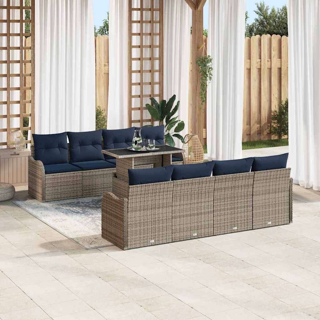 Tuin Sofa Set 7 st Grijs poly rattan