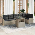 Loungeset 7-delig poly rotan lichtgrijs