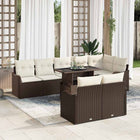Loungeset poly riet bruin 9 personen