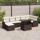 Tuinset poly riet bruin 8-delig modulair