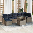 Tuin Sofa Set 8 st Grijs Poly riet