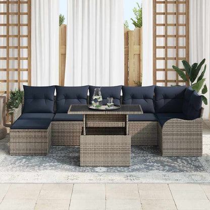 Tuin Sofa Set 8 st Grijs Poly riet
