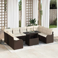 Tuin Sofa Set met kussen 10 pcs Bruin Poly riet