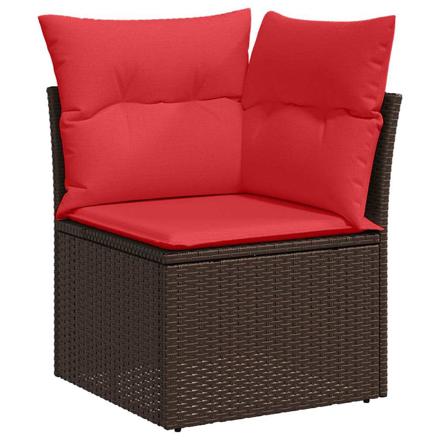 Tuin Sofa Set met opslag 8 pcs Bruin poly rattan