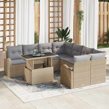 Tuin Sofa Set met opslag 9 pcs Beige poly rattan
