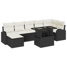 Tuin Sofa Set met opslag 8 pcs Zwart en Crème poly rattan