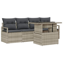 Tuin Sofa Set met opslag met kussen 5 pcs Licht poly rattan