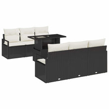 Tuin Sofa Set met opslag 7 pcs Zwart en Crème poly rattan