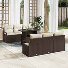 Tuinset poly rattan bruin crème met opbergruimte