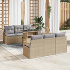 Tuin loungeset 7-delig poly rattan beige lichtgrijs