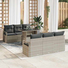 Tuin Sofa Set met opslag 7 pcs Lichtgrijs poly rattan