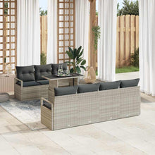 Tuin Sofa Set met opslag 8 pcs Lichtgrijs poly rattan