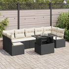 Garden Sofa Set with Cushions 8 pcs Black and Cream Poly Rattan