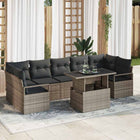 Tuinset poly rattan 8-delig grijs