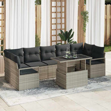 Tuin Sofa Set met kussen 8 pcs Lichtgrijs poly rattan