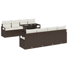 Tuin Sofa Set met kussen 7 pcs Bruin en crème poly rattan