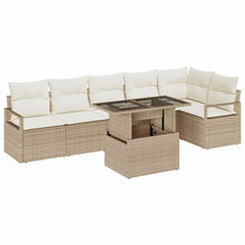 Tuin Sofa Set met kussen 7 pcs Beige Poly riet