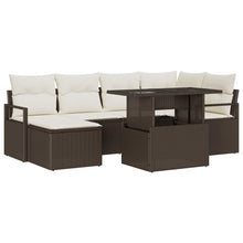 Tuin Sofa Set met kussen 7 pcs Bruin en crème