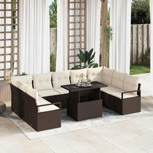 Tuin Sofa Set met kussen 10 pcs Bruin en Crème poly rattan