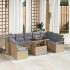 Tuin loungeset poly rattan beige lichtgrijs