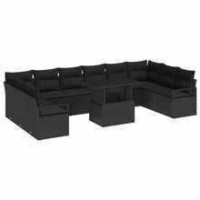 Tuin Sofa Set met kussen 11 pcs Zwart poly rattan