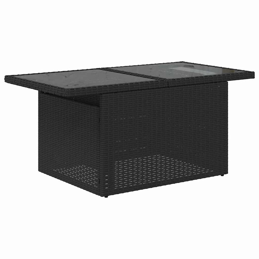 Tuin Sofa Set met kussen 7 pcs Zwart en Blauw Poly riet