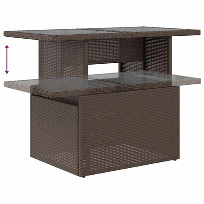 Tuin Sofa Set 9 st Bruin en Rood poly rattan
