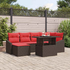 Bankstel 7-delig poly riet bruin rood