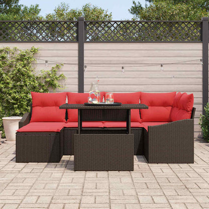 Bankstel 7 st Bruin en Rood Poly riet