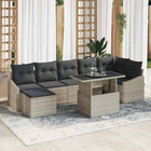 Tuinset poly rattan lichtgrijs 8 personen