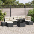 Tuinset poly rattan 8-delig zwart crème