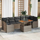 Garden sofa set with cushions 8 pcs Grey poly rattan